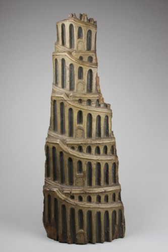 Uithangteken in de vorm van een Toren van Babel